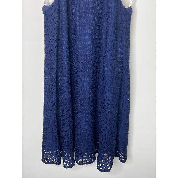 NWT Lilly Pulitzer Quinn Knotty Lace Halter Mini Swing Dress True Navy Women's M - Picture 5 of 10